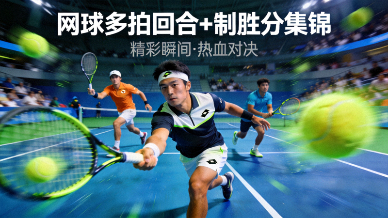 网球比赛多拍回合与制胜分集锦视频缩略图